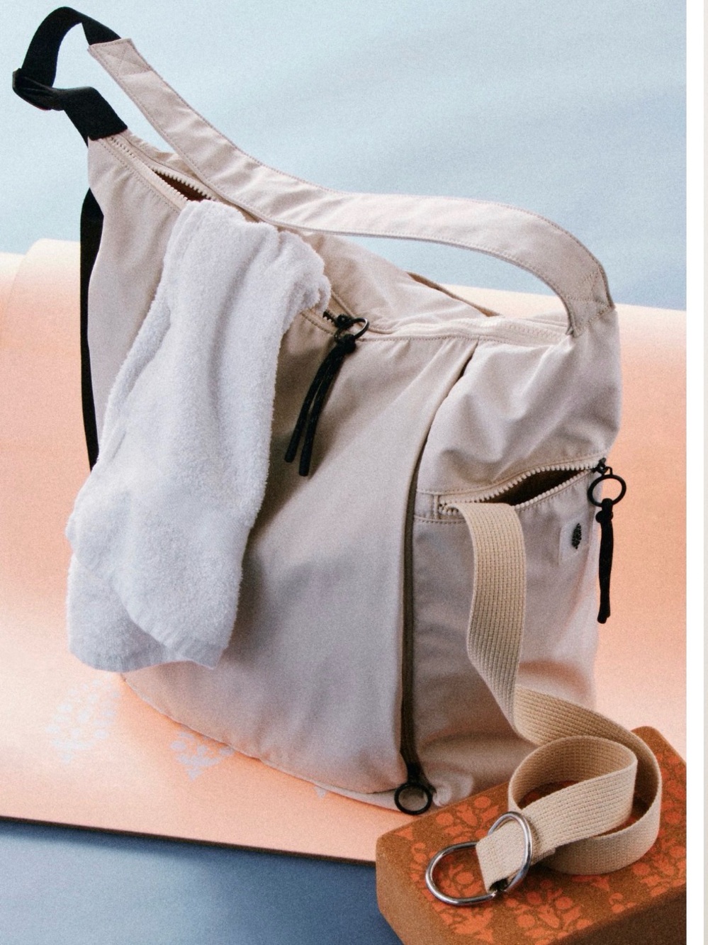 NWT Free People No Time Zones Carryall Tote Off White